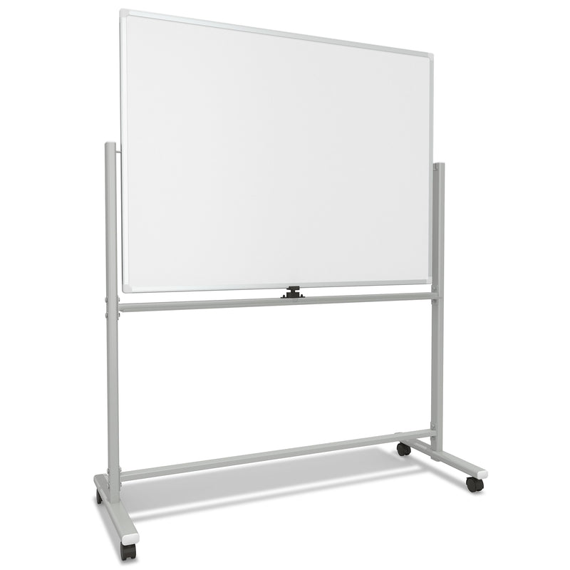 TRU RED™ Magnetic Painted Steel Mobile Dry Erase Board, Aluminum Frame, 4' x 3' (TR62619)
