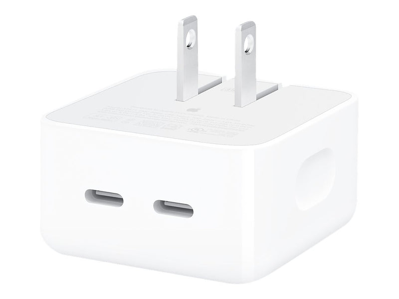 Apple 35W Dual USB-C Port Compact Power Adapter for MacBook Air, White (MW2H3AM/A)