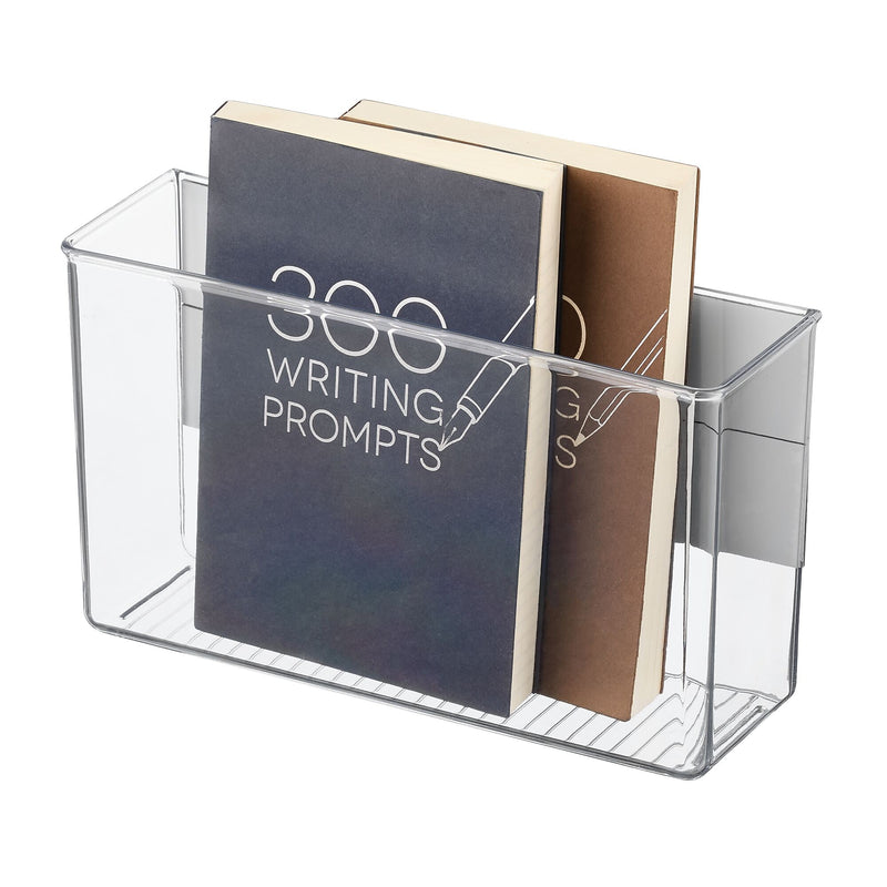 iDESIGN Magnetic Plastic Storage Bin, 6.25" x 3"x 11", Clear, 4/Pack (28111M4)