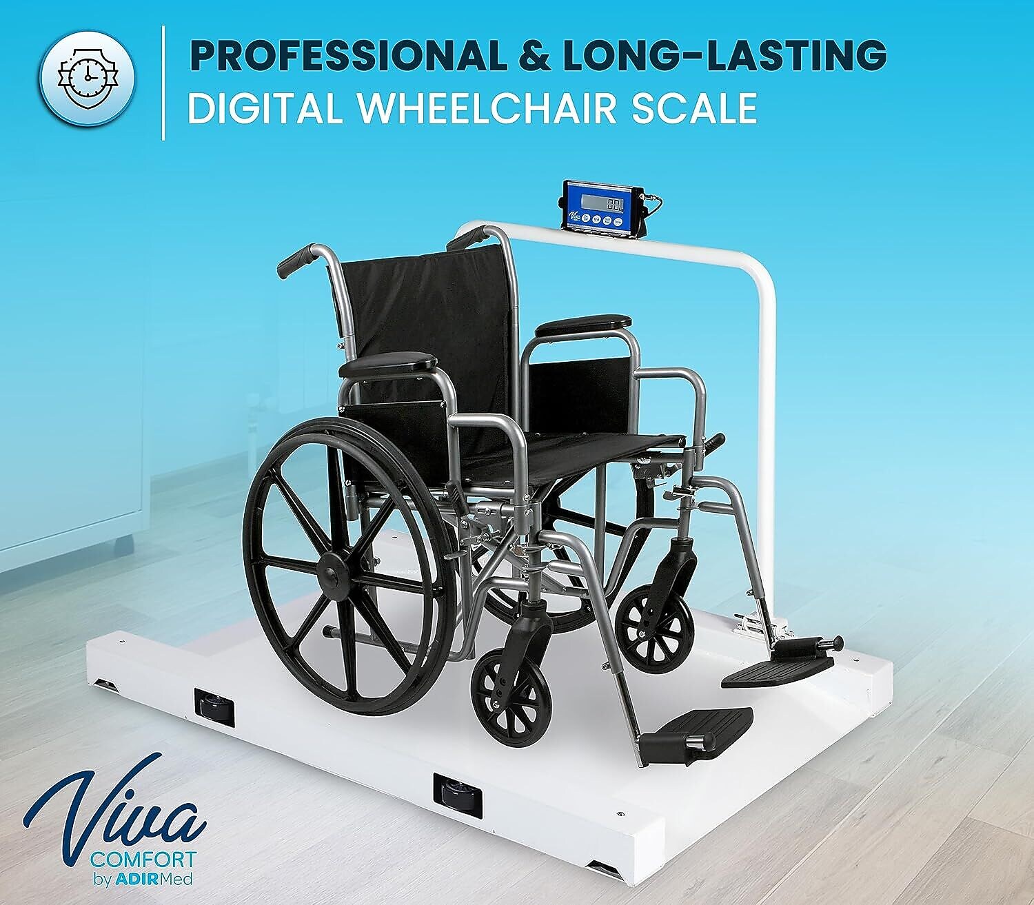 Viva Comfort ME904 ADI904-03-MK Wheelchair Scale, White, 1100 lbs. Capacity