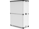 Luxor Mobile 6-Section Modular Classroom Bookshelf, 54.5"H x 36.5"W x 18.25"D, White (MBSCB07)
