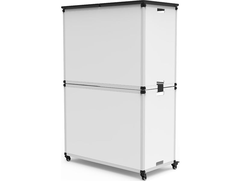 Luxor Mobile 6-Section Modular Classroom Bookshelf, 54.5"H x 36.5"W x 18.25"D, White (MBSCB07)