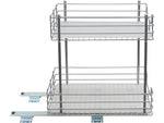 Household Essentials Glidez Steel 2-Tier Storage Organizer, Silver (25314-1)