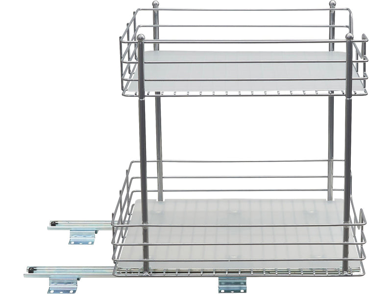 Household Essentials Glidez Steel 2-Tier Storage Organizer, Silver (25314-1)