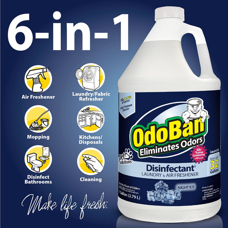 OdoBan Air Freshener & Deodorizer, Night Ice Scent, 1 Gallon (911901-G4)