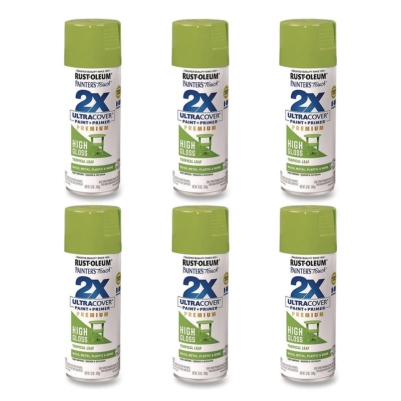 Rust-Oleum Painter's Touch 2X Ultra Cover Spray Paint, Tropical Leaf, 12 oz., 6/Carton (331179)