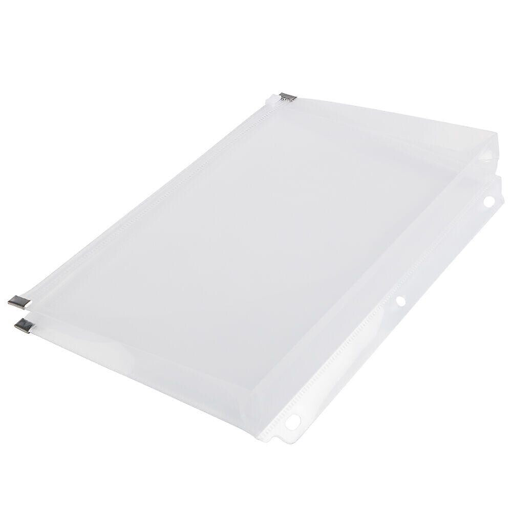 JAM Paper Plastic Binder Pocket, 3-Hole Punched, Clear, 3/Pack (235731329x3)