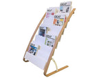 Alba Literature Holder, 8.3" x 11.7", White/Wood, Steel/ABS (DDEXPO8W BC)