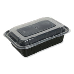 GEN Food Container with Lid, 16 oz, 7.48 x 5.03 x 2.04, Black/Clear, Plastic, 150/Carton