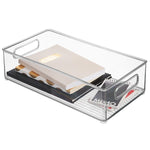 iDESIGN Stackable Plastic Storage Bin, 4" x 14.6"x 8", Clear, 6/Pack (29007M6)
