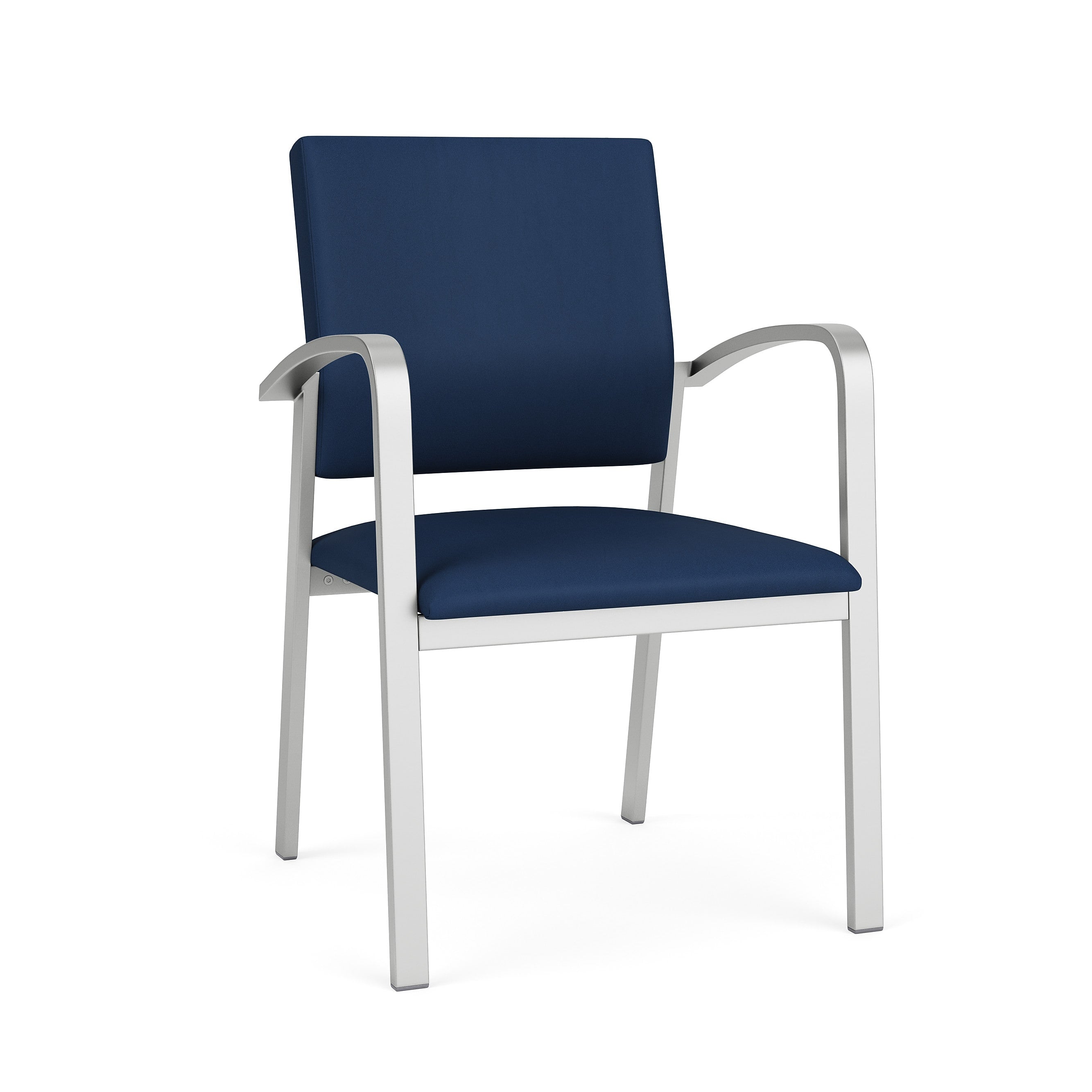 Lesro Newport Vinyl Guest Chair, Patriot Plus Imperial Blue/Silver (NP1101.SSV-01PPIB)