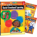 Shell Education 180 Days Social-Emotional Learning, Writing, & Spelling Grade 3, 3/Set (SEP147655)