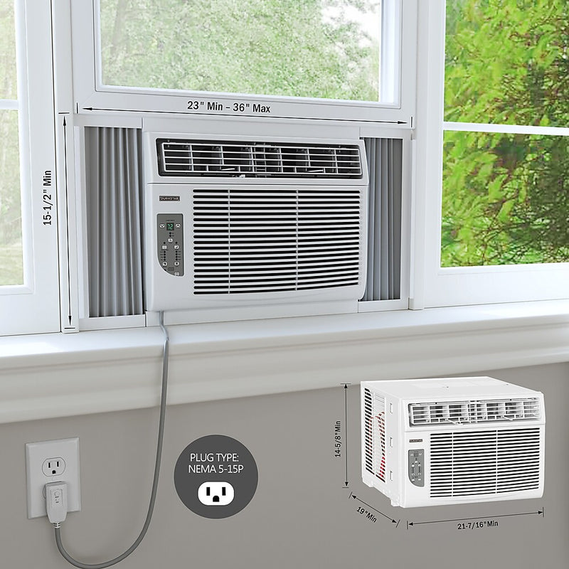 Durastar 115-Volt 10000 BTU 10000 (BTU DOE) Window Air Conditioner with Remote, White (DRWAC101XNA1)