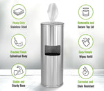 Alpine Industries Universal Floor Stand Wet Wipe Dispenser, Stainless Steel (ALP4777)