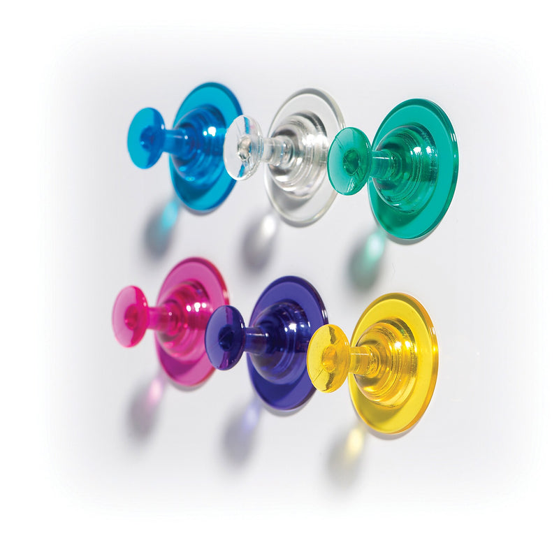 Dowling Magnets Magnet Tools Big Push Pin Magnets, 6/Pack, 3 Packs (DO-735021-3)