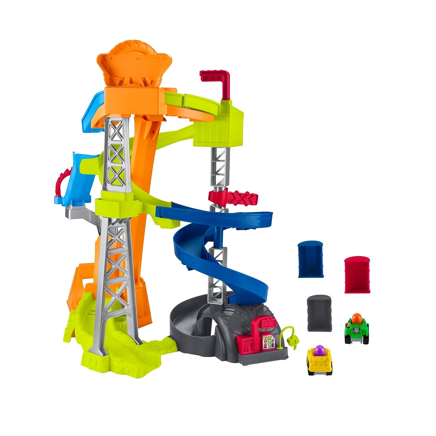 Fisher-Price Hot Wheels Spiral Stunt Speedway Race Track by Little People (HWB37)