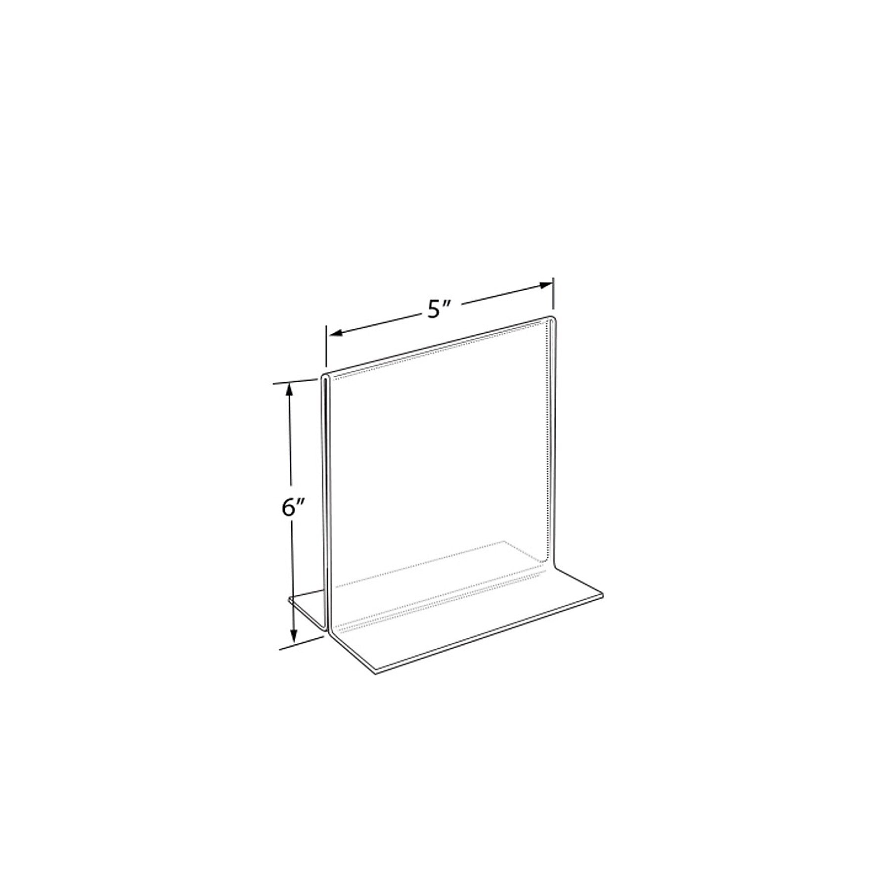 Azar Sign Holder, 5" x 6", Vertical, Table Top, Clear, Acrylic, 10/Pack (152724)