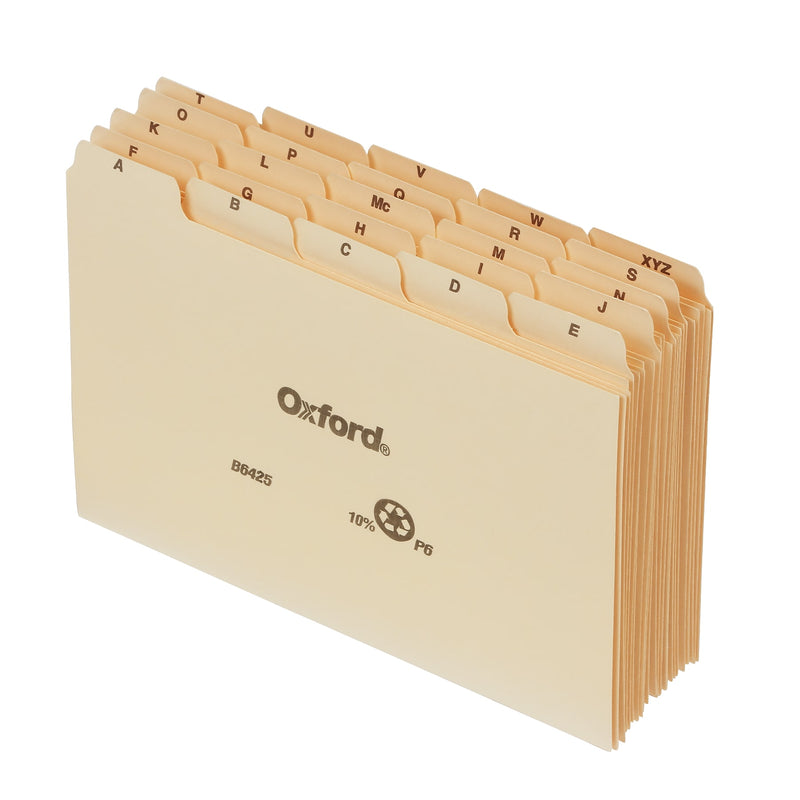 Oxford Index Card Dividers, 4" x 6", Manila, 25/Set (B6425)