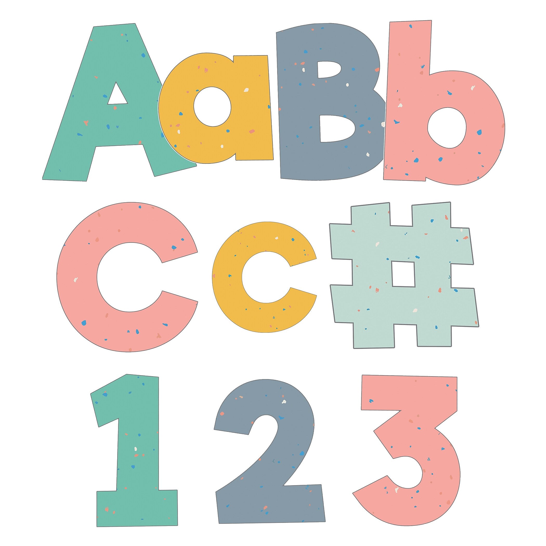 Carson Dellosa 4" We Belong Combo Pack EZ Letters and Numbers, Multicolored, 219/Pack, 2 Packs/Bundle (CD-130097-2)