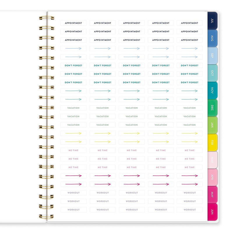 2025-2026 AT-A-GLANCE Simplified by Emily Ley 8.5" x 11" Academic Year Weekly & Monthly Planner, Plastic Cover, Happy Stripe