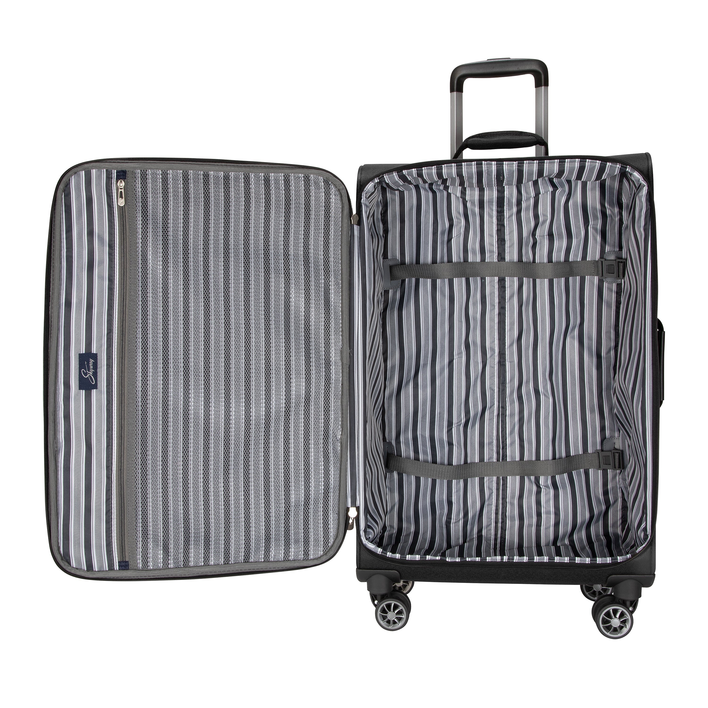 Skyway Luggage Epic 24" Suitcase, 8-Wheeled Spinner, Black (450-24"001-4VP)