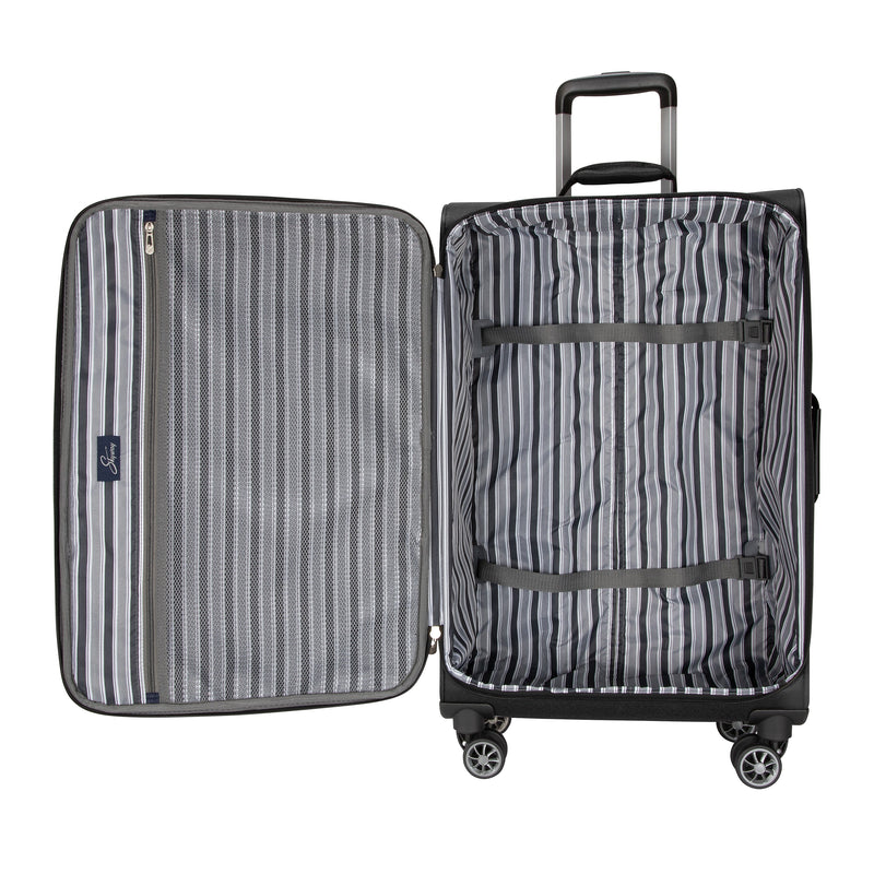 Skyway Luggage Epic 24" Suitcase, 8-Wheeled Spinner, Black (450-24"001-4VP)