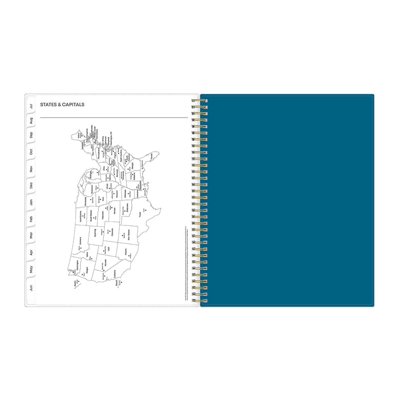 2025-2026 Blue Sky Bakah Blue 8.5" x 11" Academic Year Weekly & Monthly Planner, Plastic Cover, Multicolored (131951-A26)