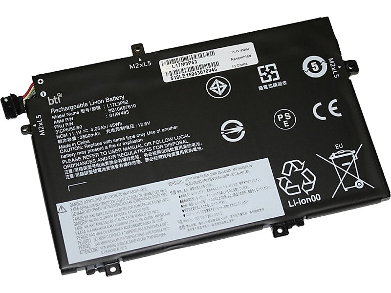 Battery Technology Li-Ion Replacement Battery for Lenovo ThinkPad, 4050mAh (L17M3P53-BTI)