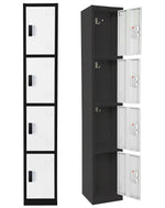 AdirOffice 72"H 4-Tier Black/White Storage Locker (ADI629-204-B-W-DL)