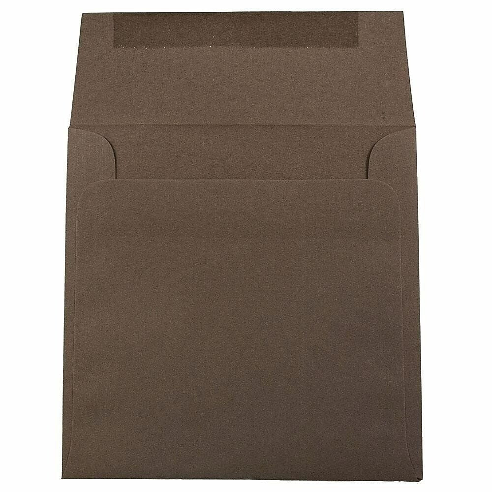 JAM Paper Invitation Envelope 6 1/2" x 6 1/2", Chocolate Brown, 50/Pack (227912746i)