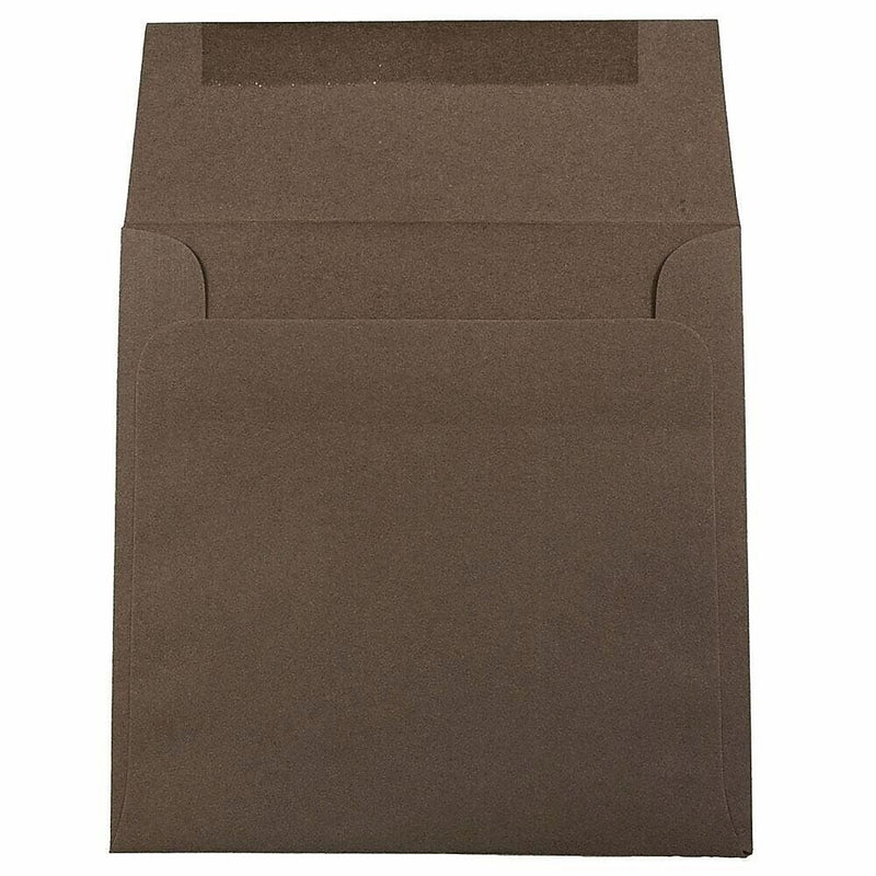 JAM Paper Invitation Envelope 6 1/2" x 6 1/2", Chocolate Brown, 50/Pack (227912746i)