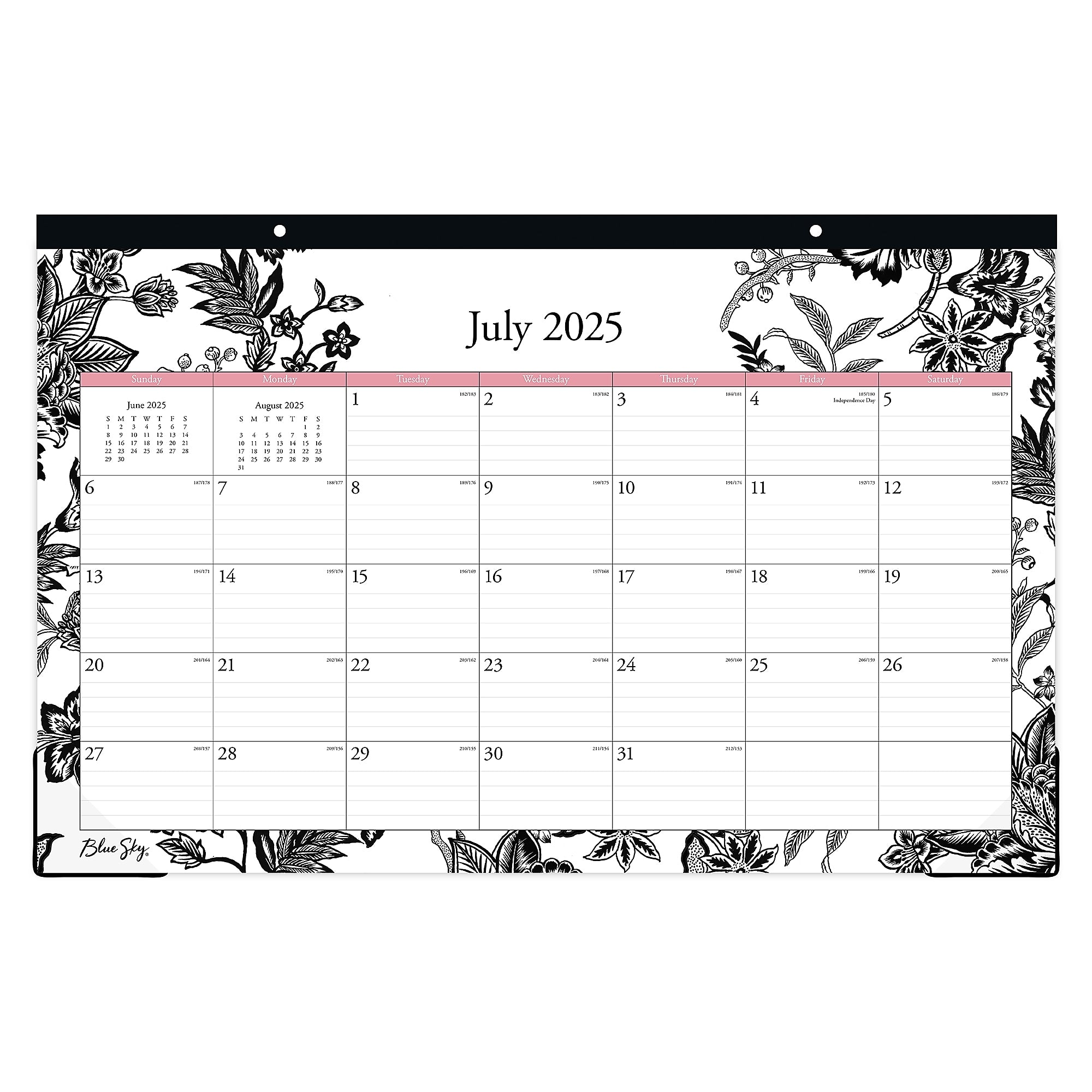 2025-2026 Blue Sky Analeis 17" x 11" Academic Monthly Desk Pad Calendar, Black/White (130617-A26)