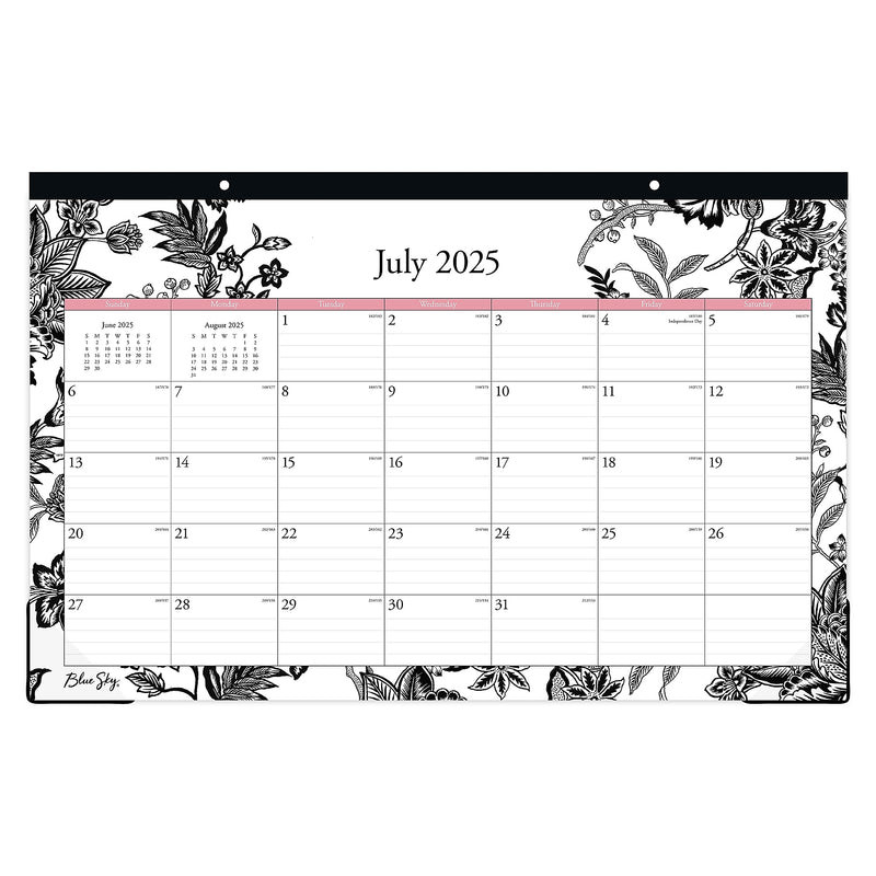 2025-2026 Blue Sky Analeis 17" x 11" Academic Monthly Desk Pad Calendar, Black/White (130617-A26)