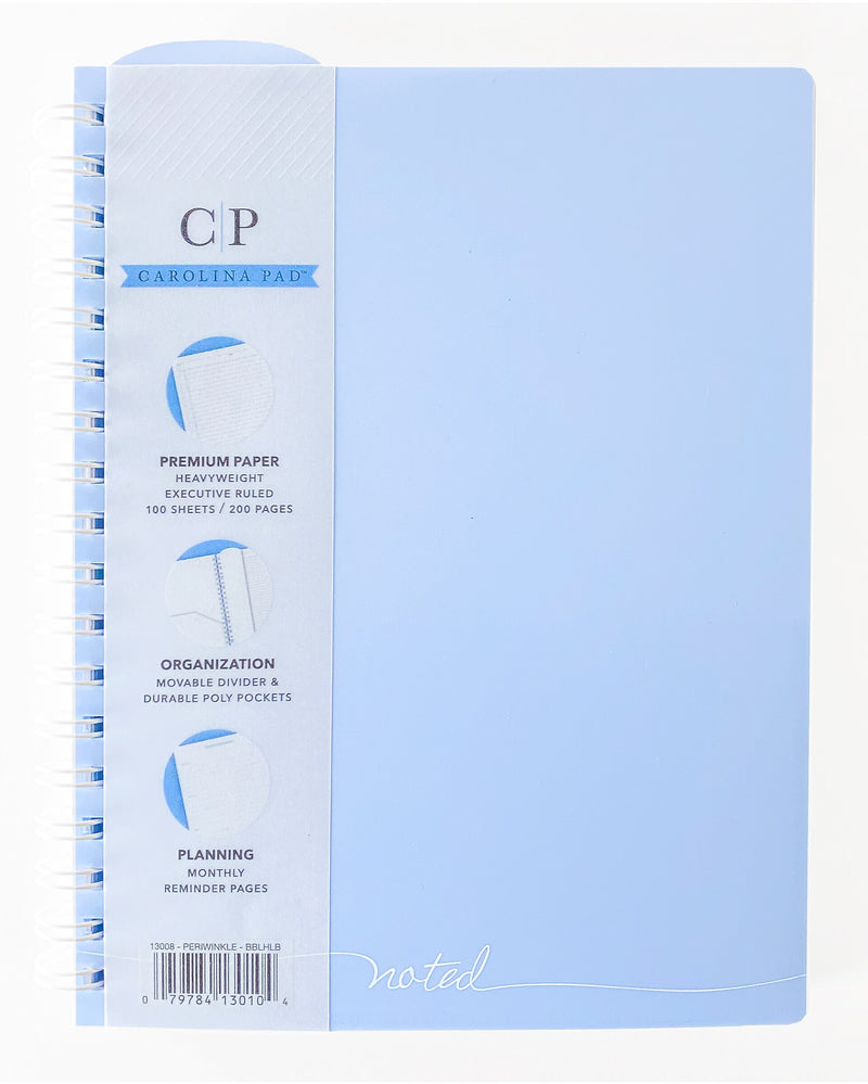 Carolina Pad Noted Premium 1-Subject Professional Notebooks, 7.38" x 9.5", College Ruled, 100 Sheets, Assorted Colors (13008)