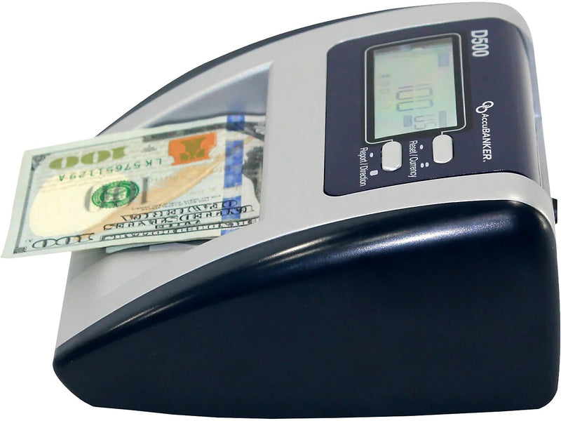 AccuBANKER Automatic Counterfeit Bill and Value Detector, Blue/Gray (D500)