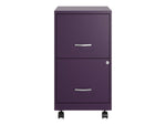 Space Solutions SOHO Smart File 2-Drawer Mobile Vertical File Cabinet, Letter Size, Lockable, Midnight Purple (25277)