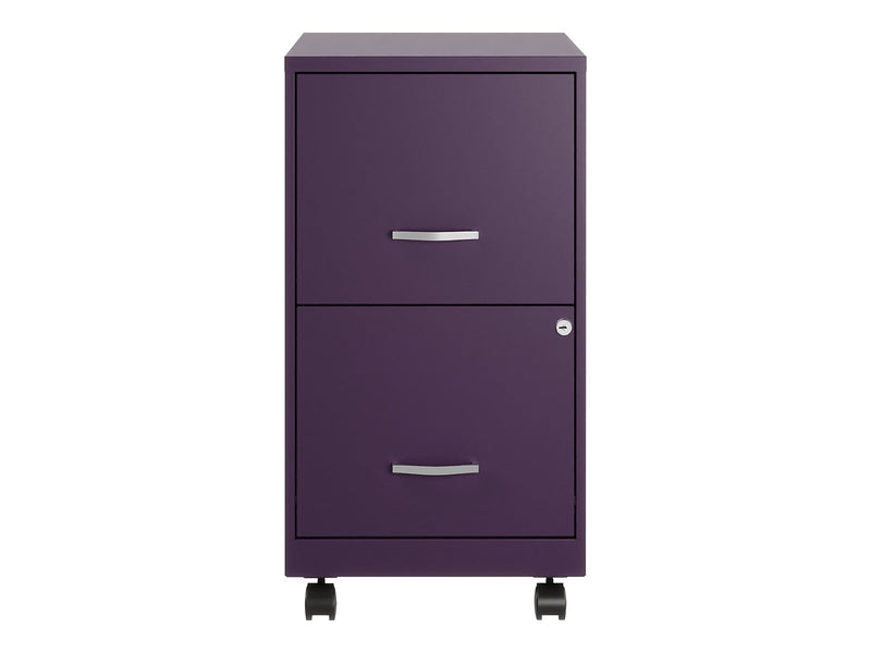 Space Solutions SOHO Smart File 2-Drawer Mobile Vertical File Cabinet, Letter Size, Lockable, Midnight Purple (25277)