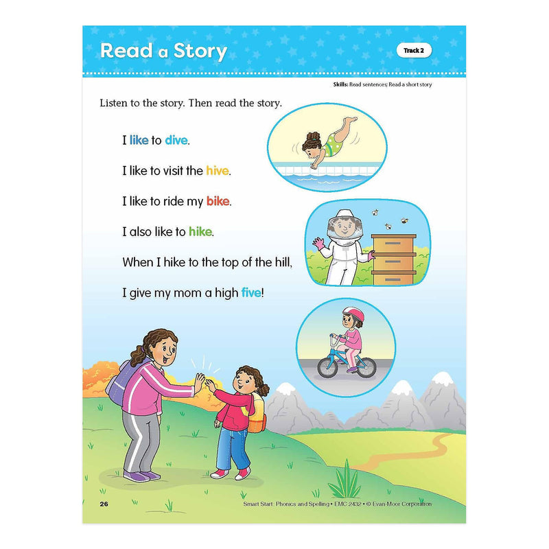 Evan-Moor Early Learning Spelling Activity Book Bundle, Grade 1 Workbook, 2/Set