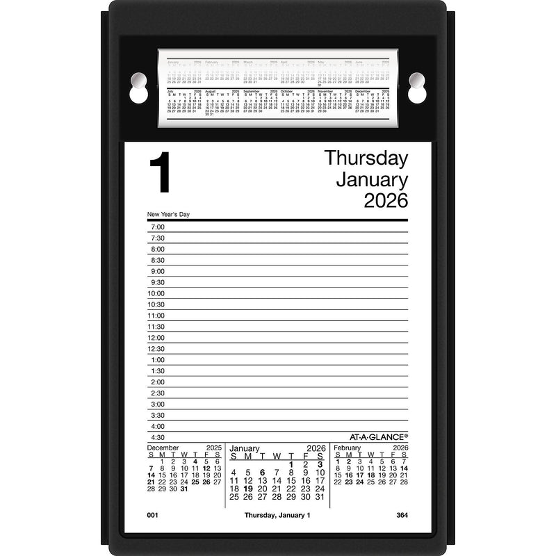 2026 AT-A-GLANCE 8" x 5" Daily Desk Pad Calendar Refill Pages, White/Black (E458-50-26)