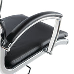 Neratoli High-Back Swivel/Tilt Chair , Black Soft-Touch Leather , Chrome Frame