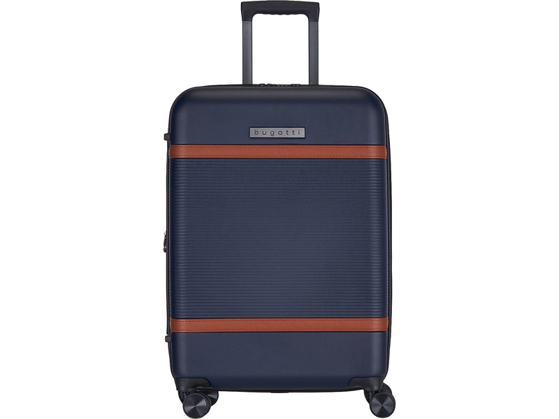 Bugatti Wellington 25.5" Hardside Suitcase, 8-Wheeled Spinner, TSA Checkpoint Friendly, Navy (HLG5124-Navy)