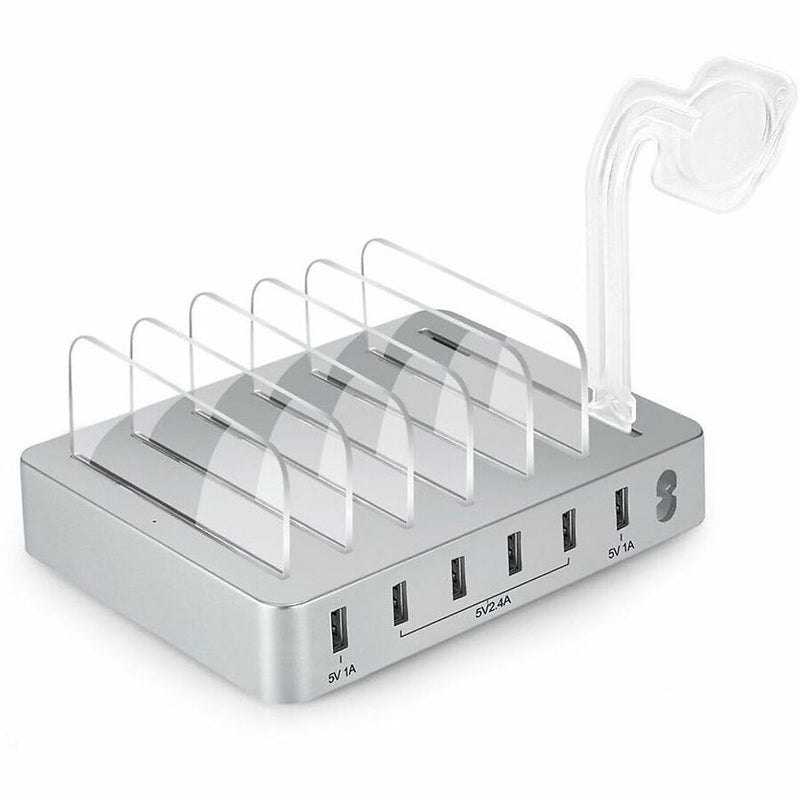 4XEM Charging Station, 50W, 4.9 ft., White (4X6PORTUSBACS)