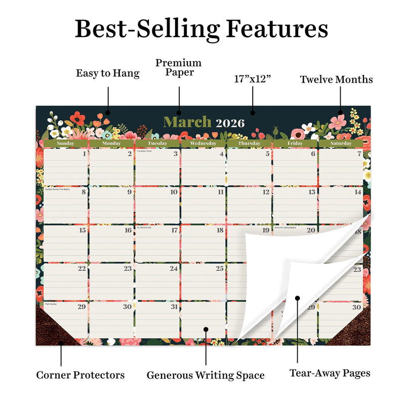 2026 TF Publishing 17" x 12" Monthly Desk Calendar, (26-8510)