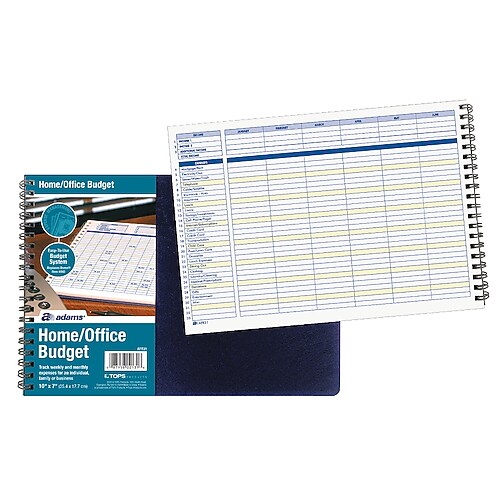 Adams Home and Office Budget Record Journal, Ruled, Blue (AFR31)