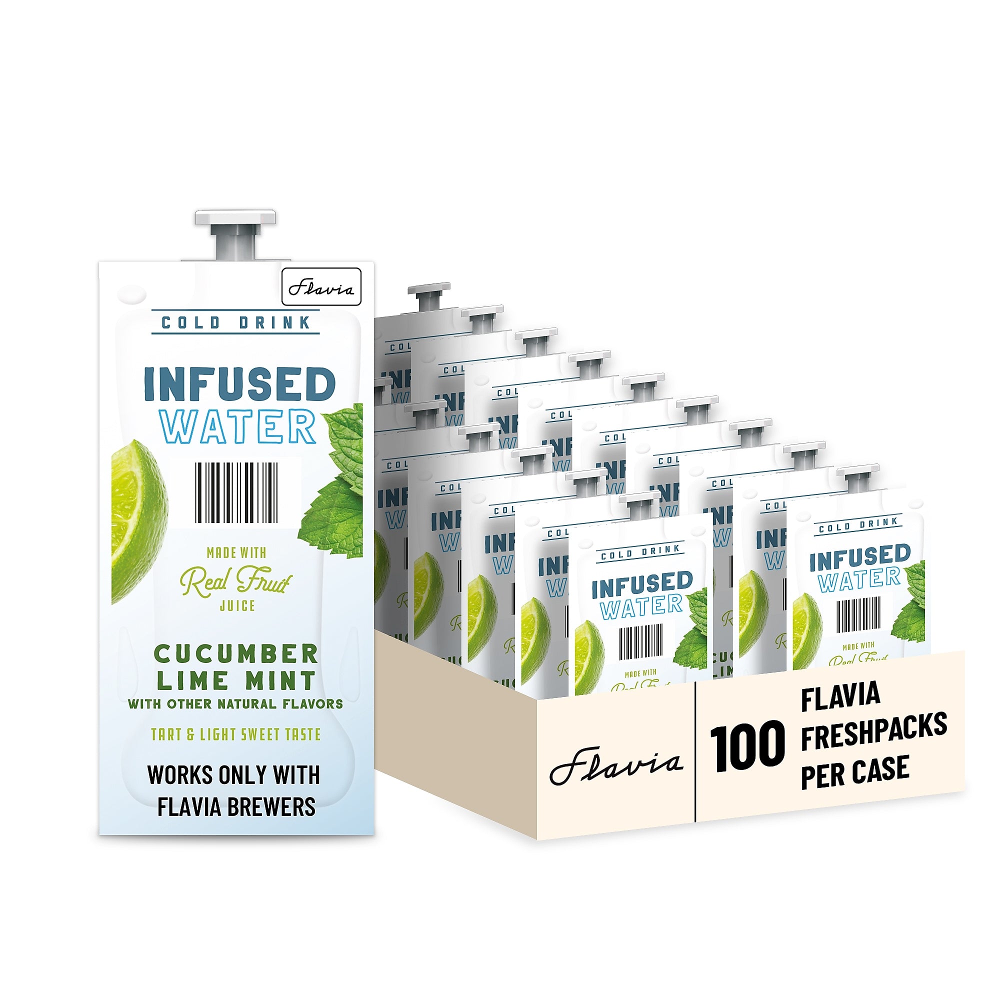 Lavazza Cucumber Lime Mint Infused Water, Flavia Freshpacks, 100/Carton (48051)