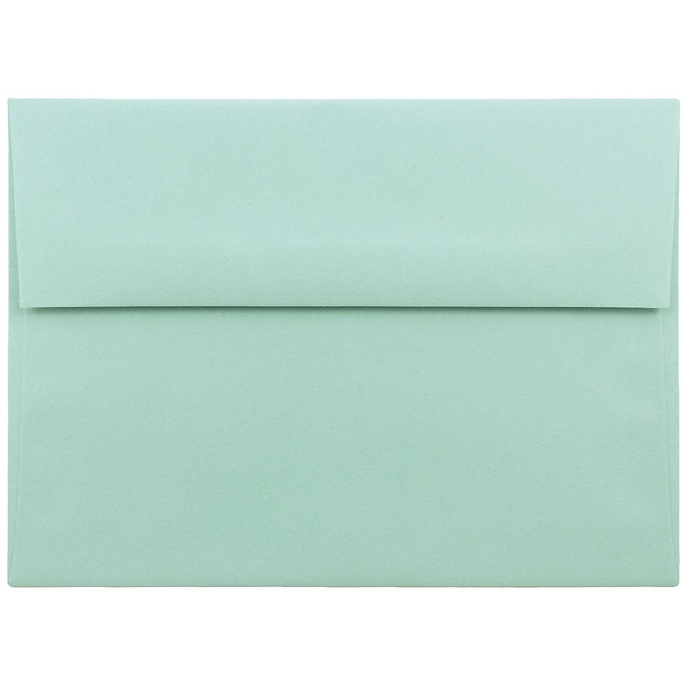 JAM Paper A7 Invitation Envelope 5 1/4" x 7 1/4", Aqua Blue, 100/Pack (1523985d)