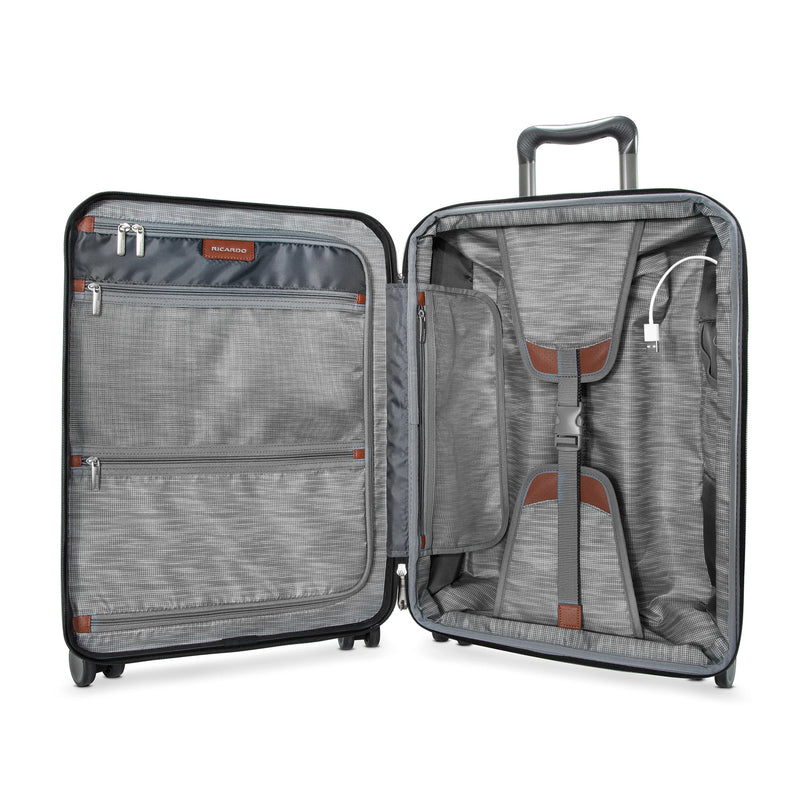 Ricardo Beverly Hills Montecito 2.0 Fast Access 21" Hardside Carry-On Suitcase, 8-Wheeled Spinner, Hunter Green (124"21-385-4FO)