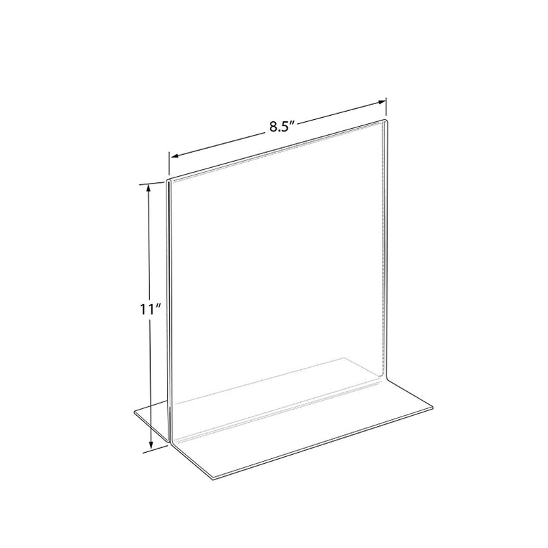 Azar Sign Holder, 8.5" x 11", Vertical, Table Top, Clear, Acrylic, 10/Pack (152714)