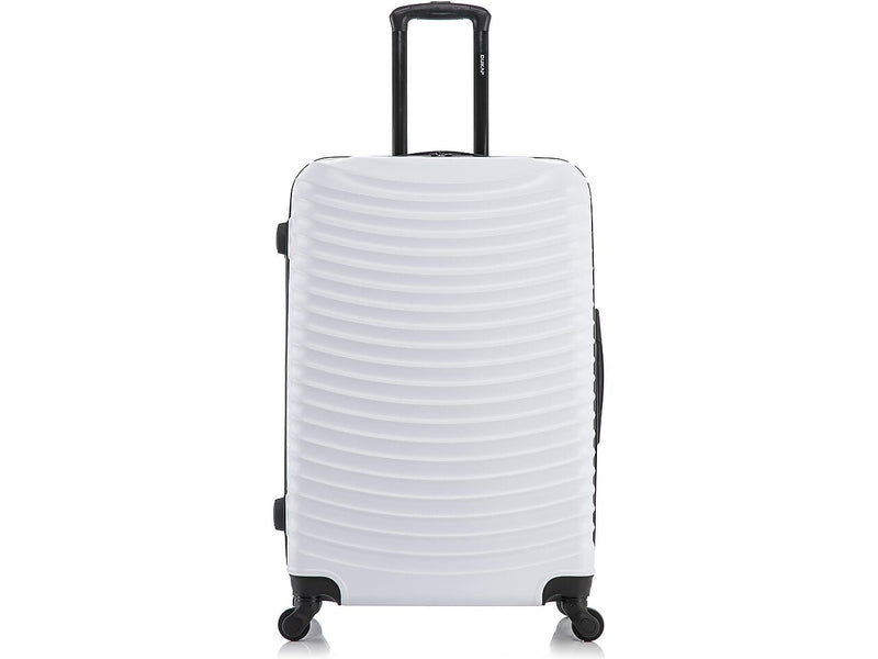DUKAP Adly 28" Hardside Suitcase, 4-Wheeled Spinner, TSA Checkpoint Friendly, White (DKADL00L-WHI)