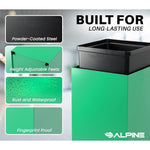 Alpine Industries 29 Gallon Indoor Steel Compost Bin with Mixed Open Lid, Green (4450-GRN-M-COM)